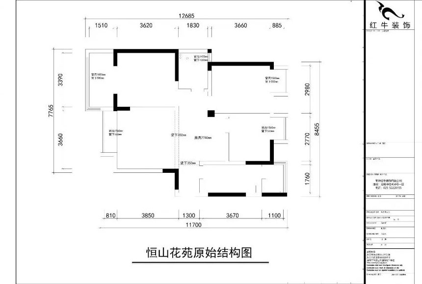 南京恒山花苑106㎡簡歐風格--靜享優(yōu)雅生活03恒山花苑原始結(jié)構(gòu)圖