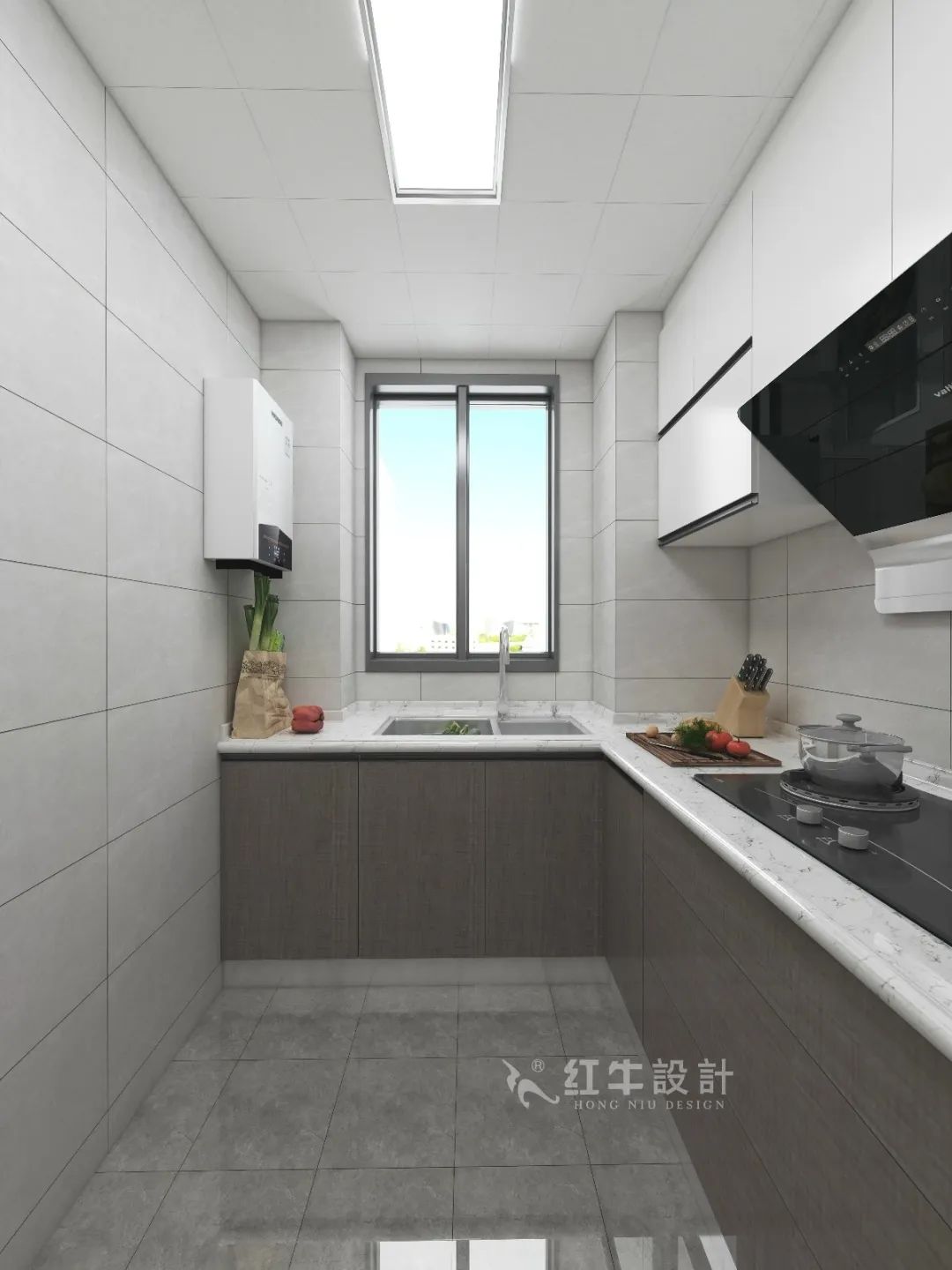 劉萍萍_花崗鴻福城132㎡現(xiàn)代簡(jiǎn)約風(fēng)格_兩套小戶型打通變大宅，中西雙廚房+衣帽間打造品質(zhì)生活！10廚房