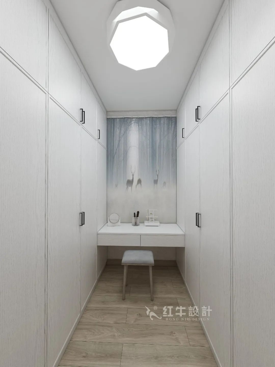 劉萍萍_花崗鴻福城132㎡現(xiàn)代簡(jiǎn)約風(fēng)格_兩套小戶型打通變大宅，中西雙廚房+衣帽間打造品質(zhì)生活！13衣帽間