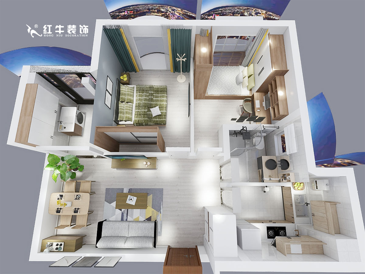 劉萍萍_逸境南苑3-3-1608-85㎡-現(xiàn)代簡約風格00俯視圖