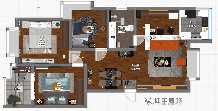 顧娟_東城水岸2-106-115㎡-現(xiàn)代風格_3室2廳1衛(wèi)（舊房裝修）_定制家￥154340_全包17萬00_03彩平圖
