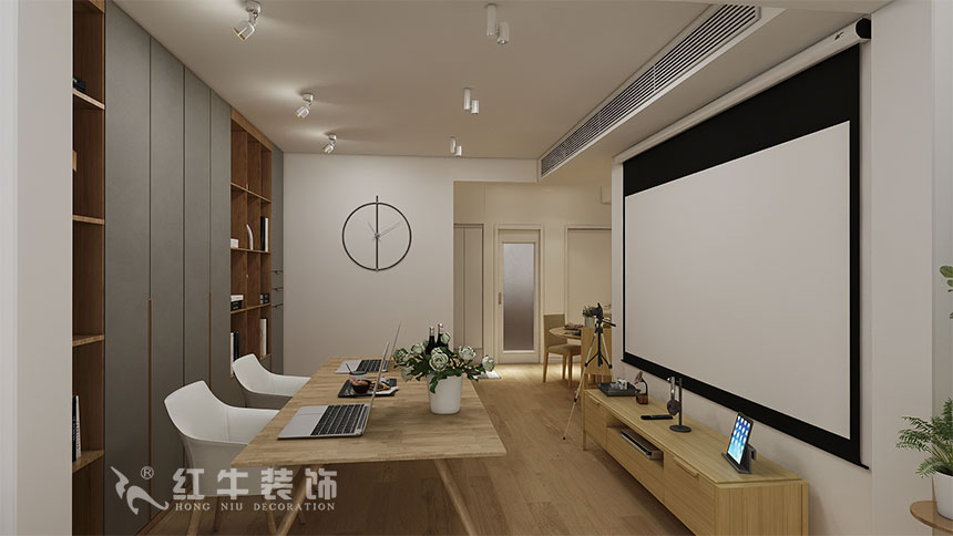 魏利利_津橋華府82㎡現(xiàn)代簡約｜顛覆傳統(tǒng)客廳，即是休閑書吧又是影院05客廳