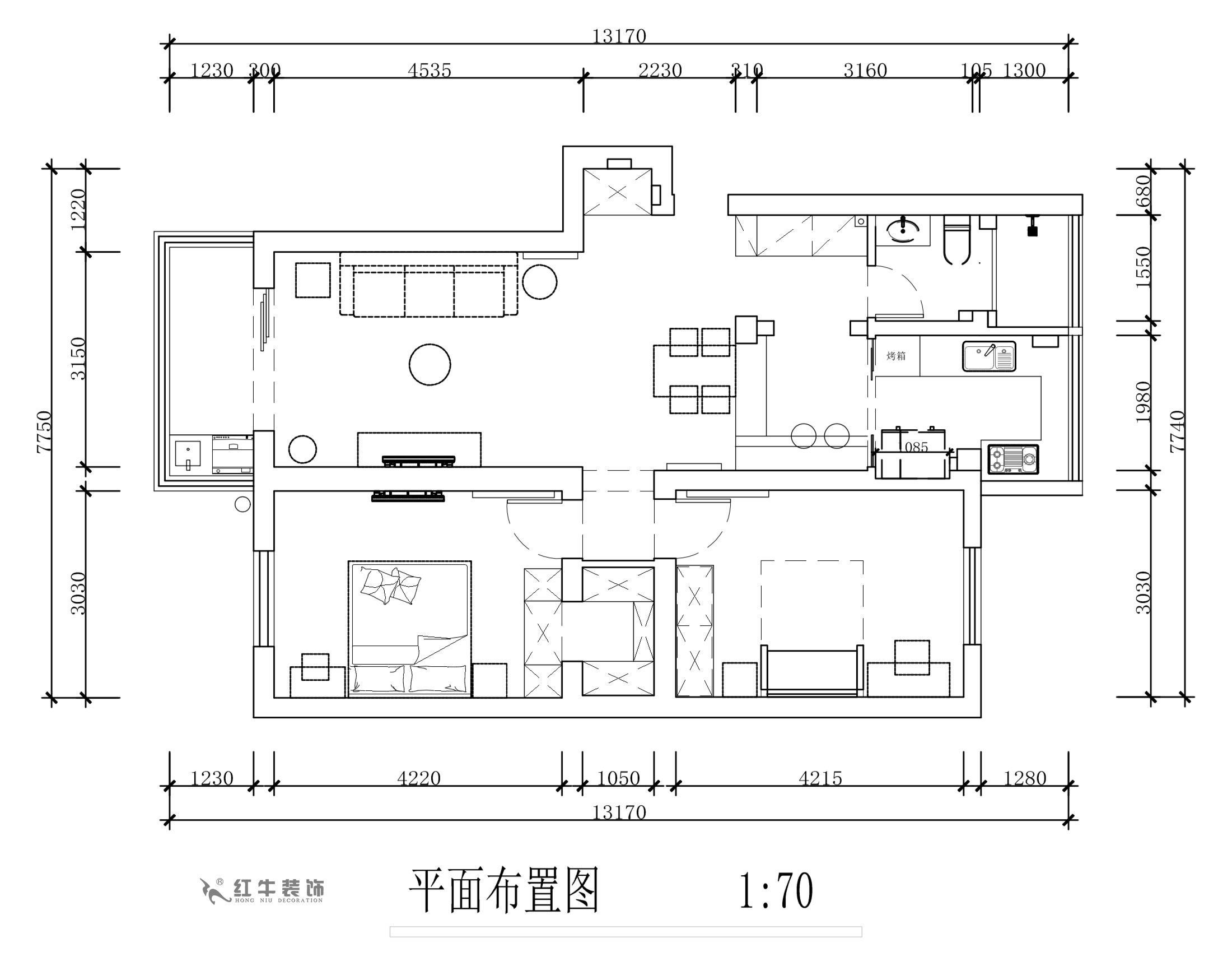 蔣?。旄@43-401-90㎡-現(xiàn)代簡約風(fēng)格｜2室1廳1衛(wèi)｜舊房裝修｜定制家￥122757｜全包12萬｜00_02平面布置圖