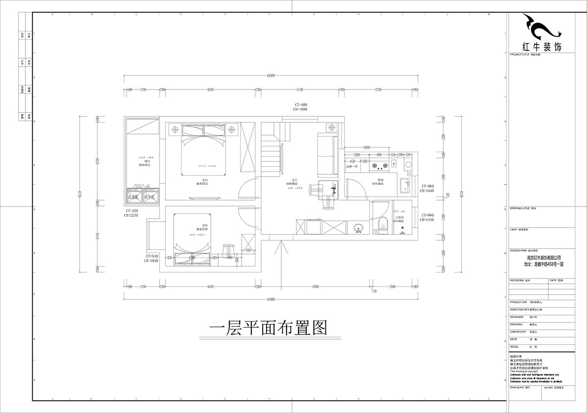 孟憲濤｜堯順佳園2期60-606-72㎡-簡約風格｜3室1廳1衛(wèi)｜新房裝修｜定制家｜全包11萬｜00_02一層平面布置圖