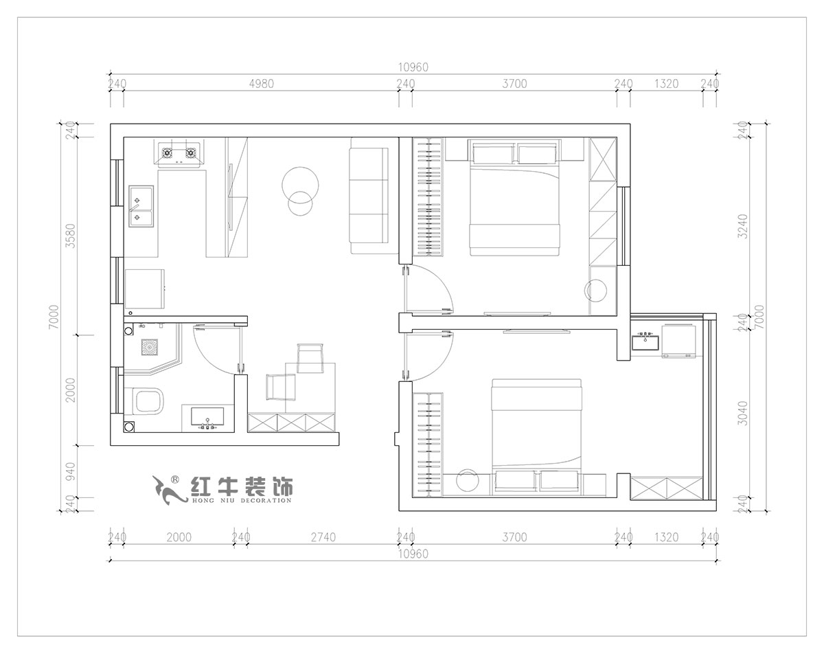 朱明琪｜旭光里57-4-407-69㎡-現(xiàn)代簡(jiǎn)約風(fēng)格｜2室2廳1衛(wèi)｜老房翻新｜定制家￥113520｜全包11萬(wàn)｜00_02平面布置圖