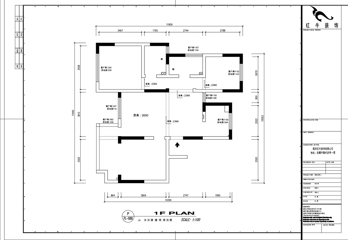 魏明花｜山水云房37-1502-123㎡-現(xiàn)代簡(jiǎn)約風(fēng)格｜3室2廳2衛(wèi)｜毛坯房裝修｜定制家｜全包12萬(wàn)｜00_01建筑原況圖