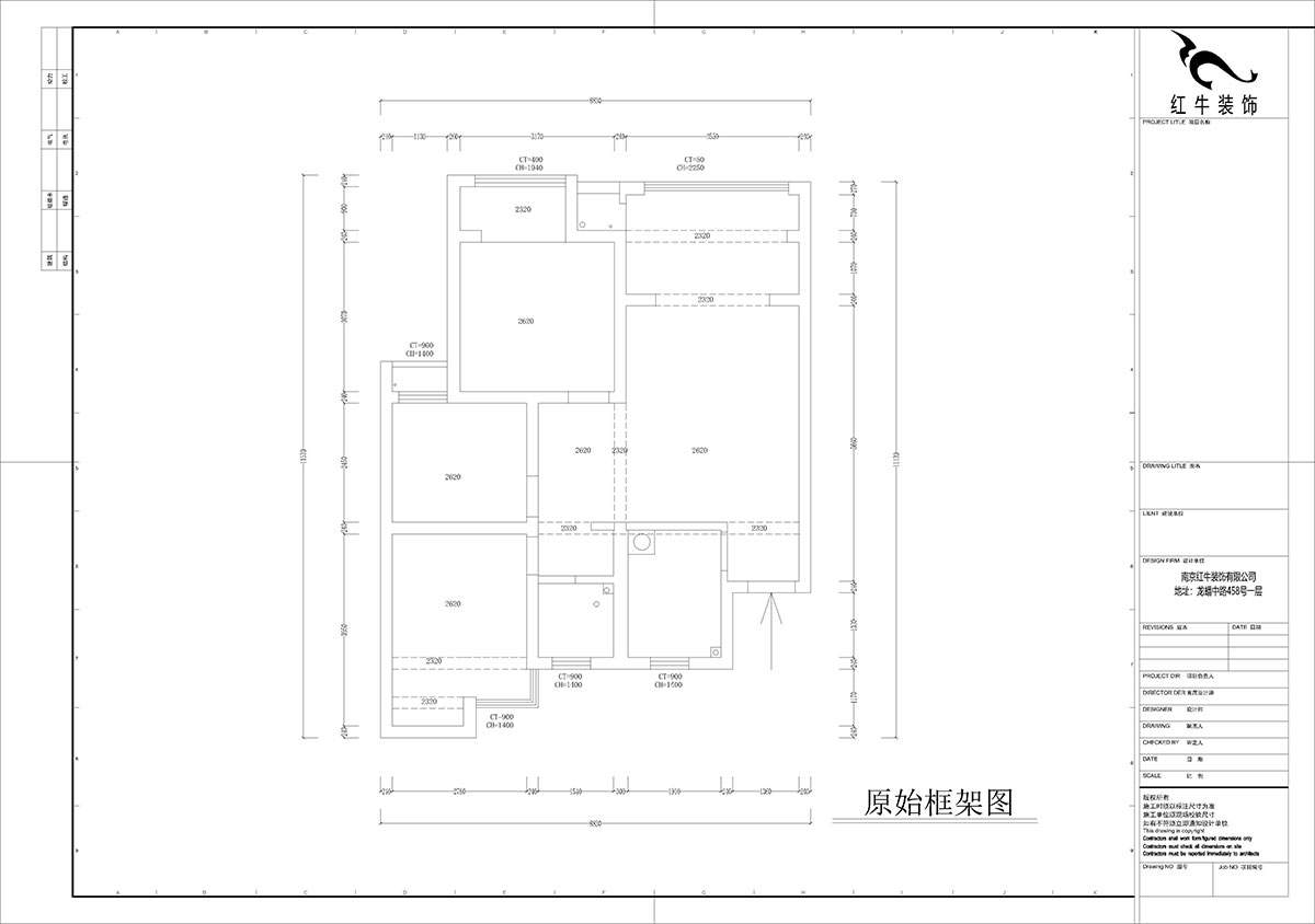 孟憲濤｜旭日愛上城星島園5-203-90㎡-簡約風格｜3室1廳1衛(wèi)｜老房裝修｜定制家｜全包14萬｜00_01原始框架圖