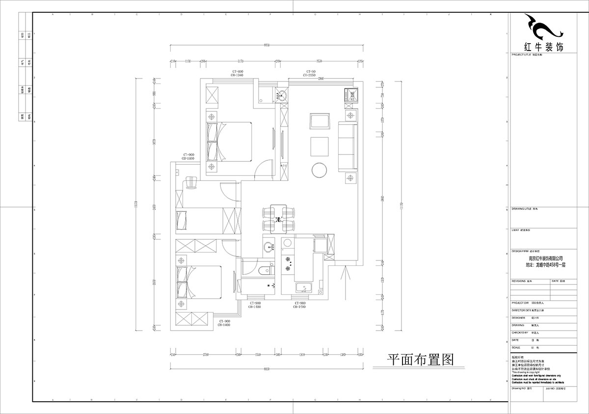 孟憲濤｜旭日愛上城星島園5-203-90㎡-簡約風格｜3室1廳1衛(wèi)｜老房裝修｜定制家｜全包14萬｜00_02平面布置圖