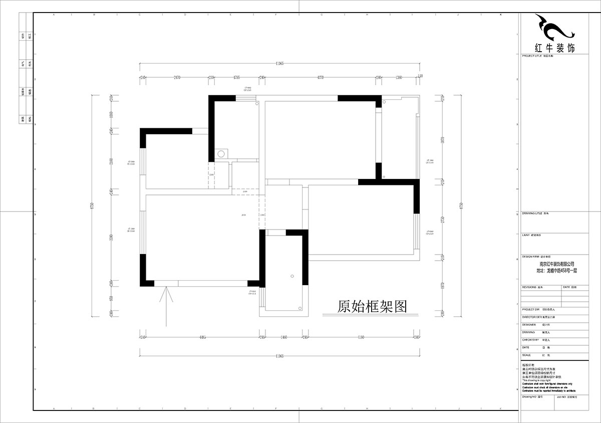 孟憲濤｜花崗幸福城玉蘭園10-201-90㎡-現(xiàn)代簡約風格｜3室1廳1衛(wèi)｜老房裝修｜定制家｜全包13萬｜00_01原始框架圖