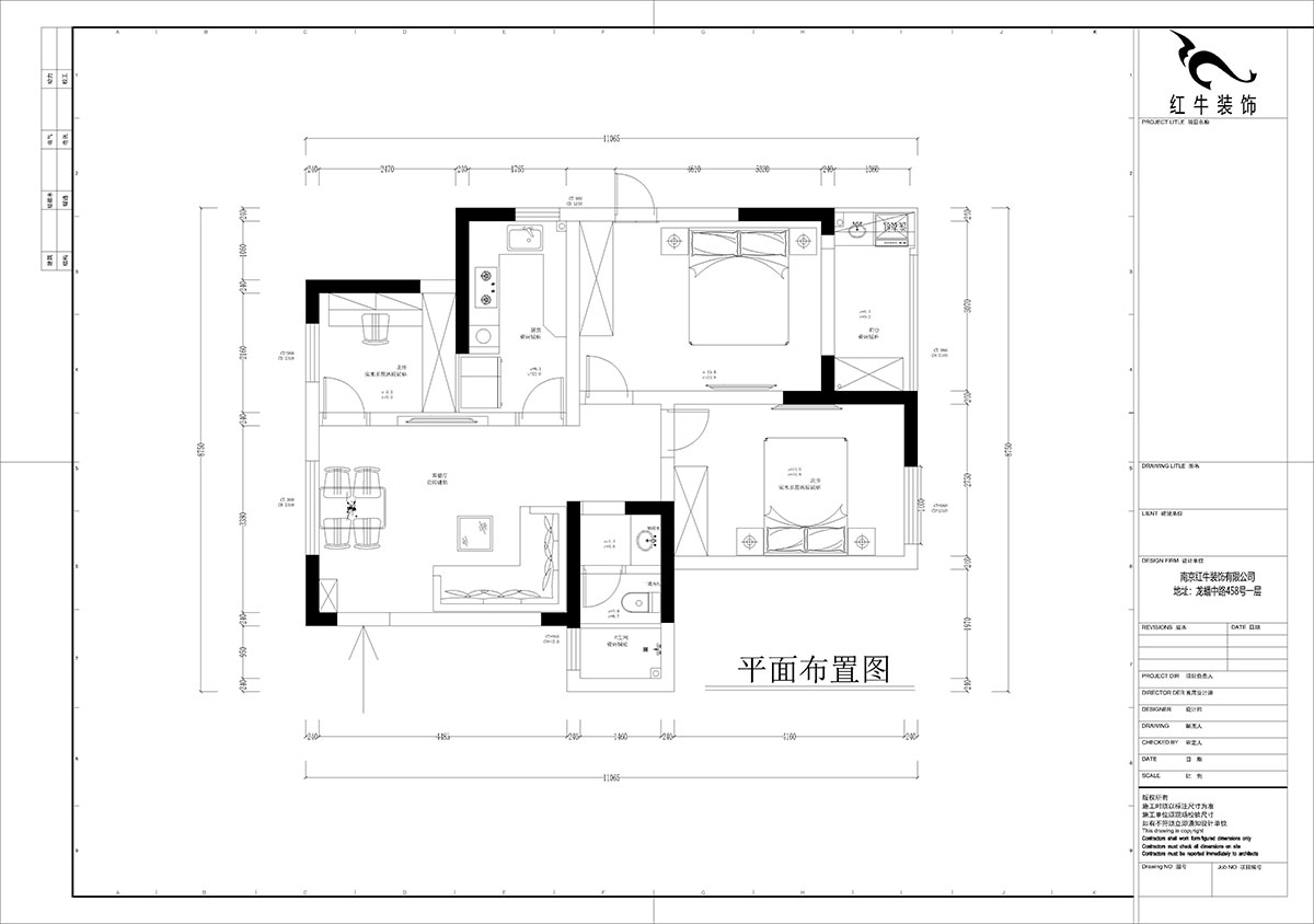 孟憲濤｜花崗幸福城玉蘭園10-201-90㎡-現(xiàn)代簡約風格｜3室1廳1衛(wèi)｜老房裝修｜定制家｜全包13萬｜00_02平面布置圖