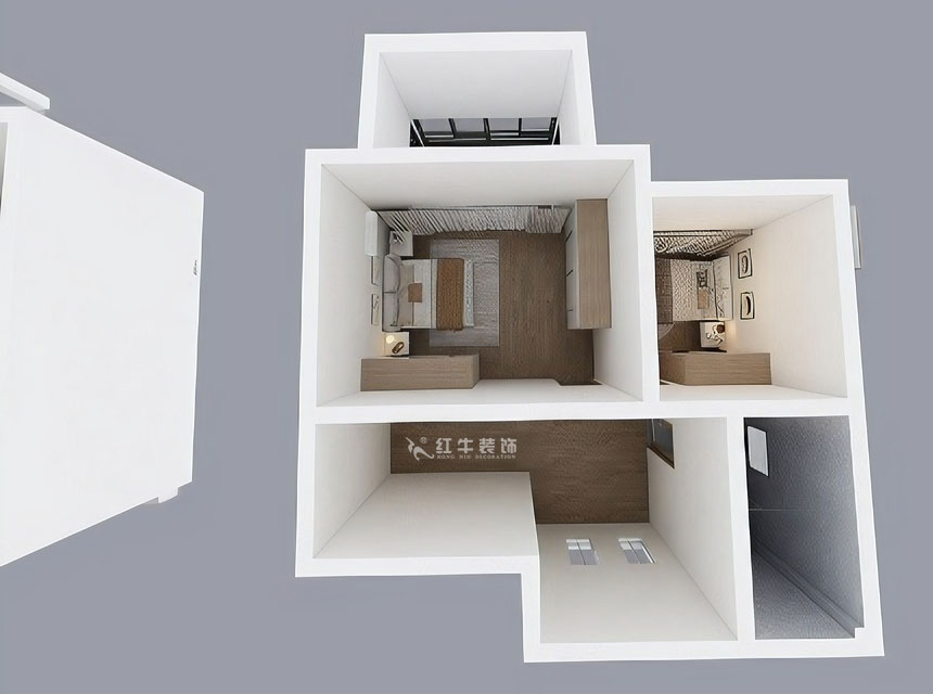 孟憲濤｜養(yǎng)龍山莊D-11B-120㎡-現(xiàn)代簡約風(fēng)格｜3室2廳2衛(wèi)｜老房裝修｜定制家｜全包14萬｜00_07二樓鳥瞰
