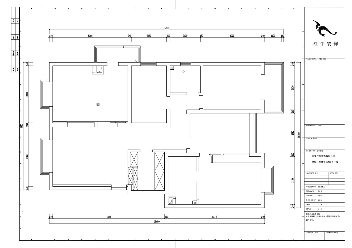 陸利民｜東郊美樹苑2-901-150㎡-現(xiàn)代簡約風格｜4室2廳2衛(wèi)｜舊房裝修｜定制家｜全包21萬｜00_01原始結構圖