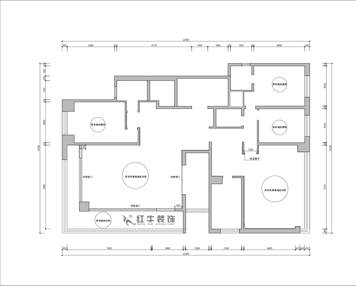【實景案例】朱明琪｜天鵝堡花園-280㎡-現(xiàn)代輕奢風格｜3室2廳2衛(wèi)｜精裝修改造｜改造家｜全包30萬｜00_01原始結構圖