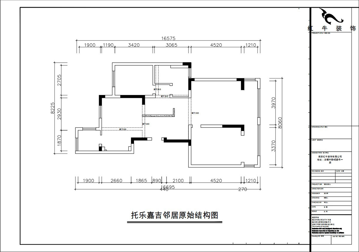 朱彥｜托樂嘉吉鄰居3-905-110㎡-現(xiàn)代風格｜3室2廳1衛(wèi)｜老房裝修｜定制家｜全包15萬｜00_01原始結構圖