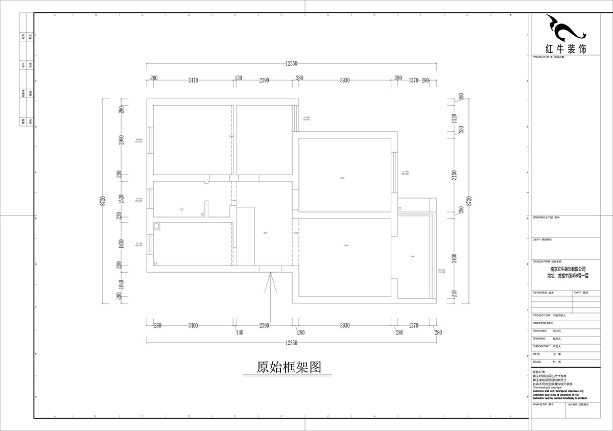 孟憲濤｜攝山星城步青苑18-2-604-120㎡-現(xiàn)代簡(jiǎn)約風(fēng)格｜4室2廳2衛(wèi)｜毛坯房裝修｜定制家｜全包16萬｜00_01一樓原始框架圖