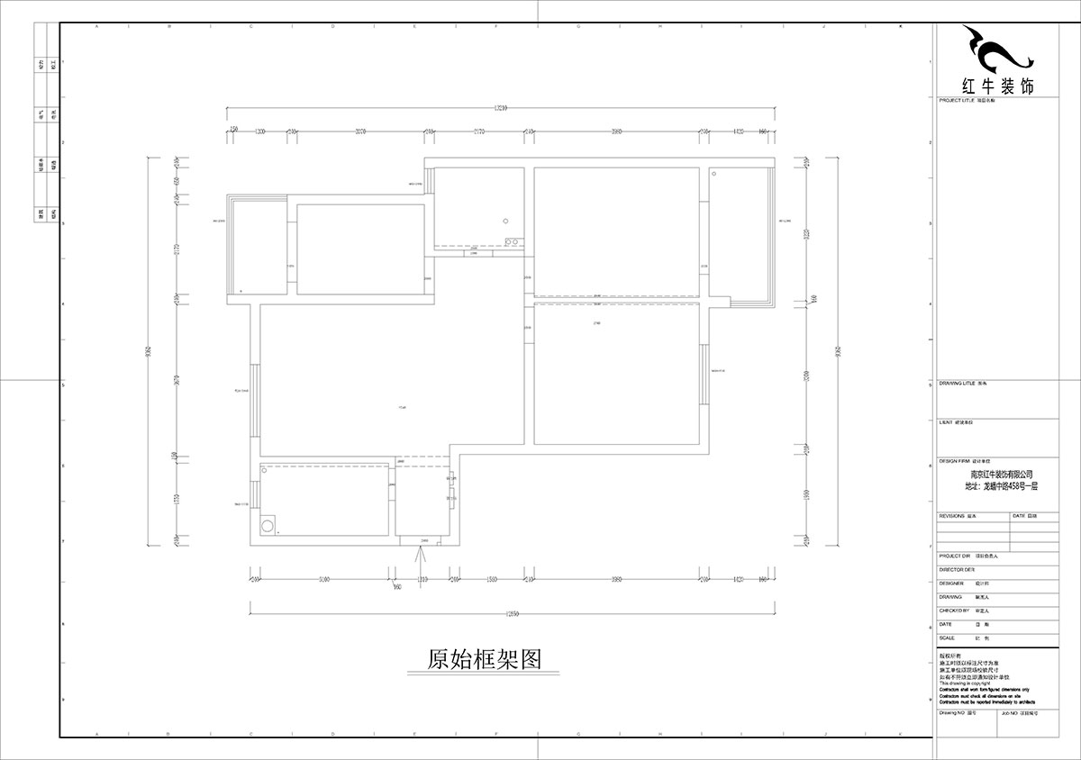 孟憲濤｜月桂園4-1005-103㎡-現(xiàn)代簡約風(fēng)格｜3室2廳1衛(wèi)｜新房裝修｜定制家｜全包14萬｜00_01原始框架圖
