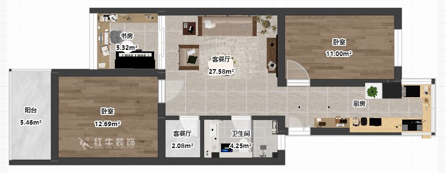 劉小勇｜御河苑6-209-82㎡-現(xiàn)代簡(jiǎn)約風(fēng)格｜3室2廳1衛(wèi)｜老房裝修｜定制家｜全包11