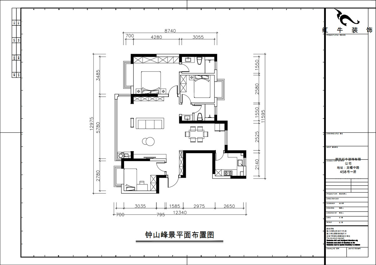 朱彥｜鐘山峰景5-1102-128㎡-現代簡約風格｜3室2廳2衛(wèi)｜精裝修改造｜定制家｜全包14萬｜00_02平面布置圖