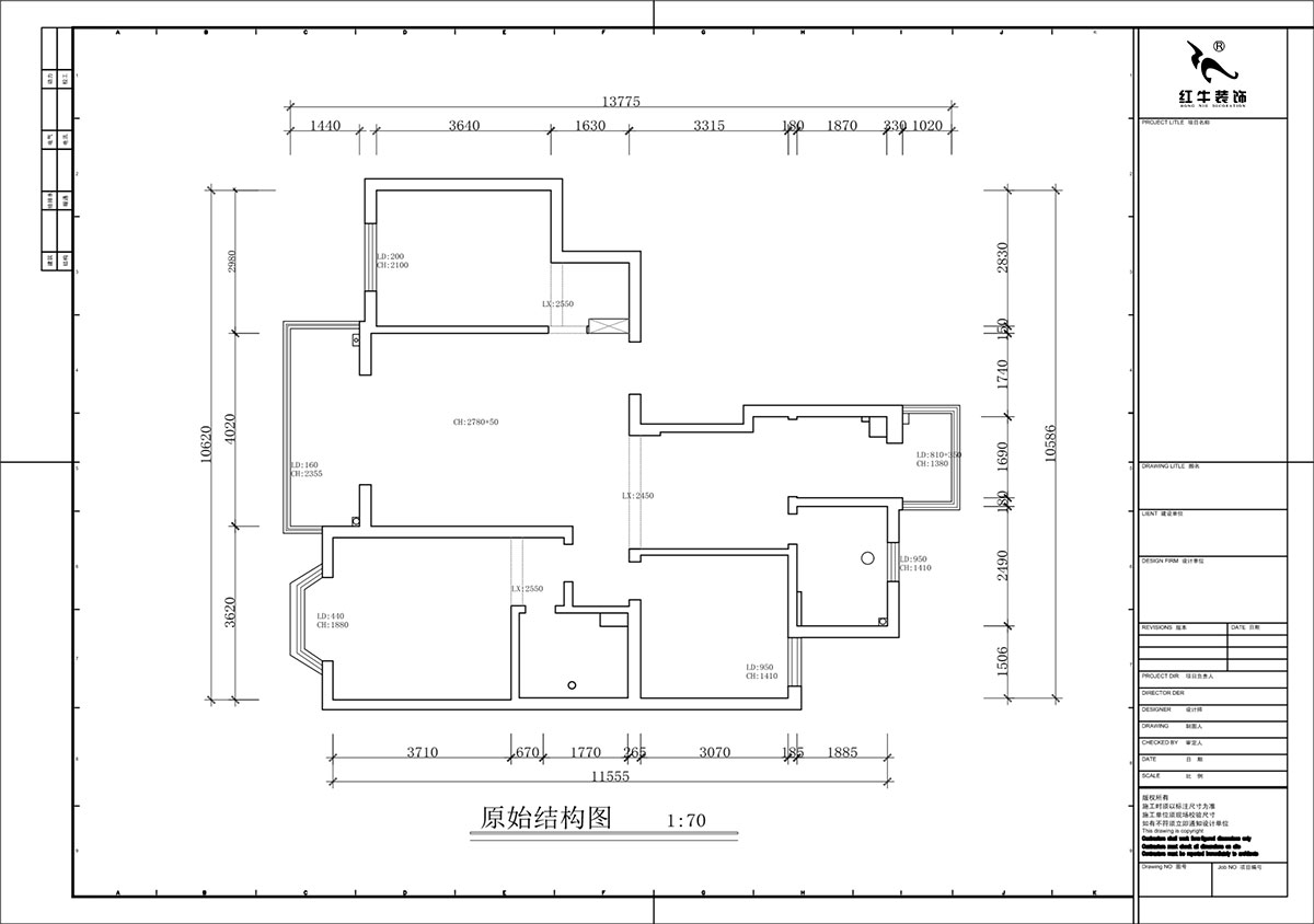 蔣?。汩坷?-2-901-108㎡-現(xiàn)代簡約風(fēng)格｜3室2廳2衛(wèi)｜老房裝修｜定制家｜全包16萬｜00_01原始結(jié)構(gòu)圖