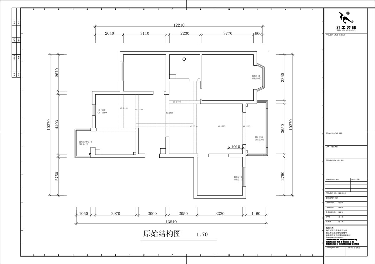 蔣?。汩坷?-3-1101-260㎡-現(xiàn)代簡約風(fēng)格｜4室3廳2衛(wèi)｜老房裝修｜定制家｜全包29萬｜00_01一層原始結(jié)構(gòu)圖