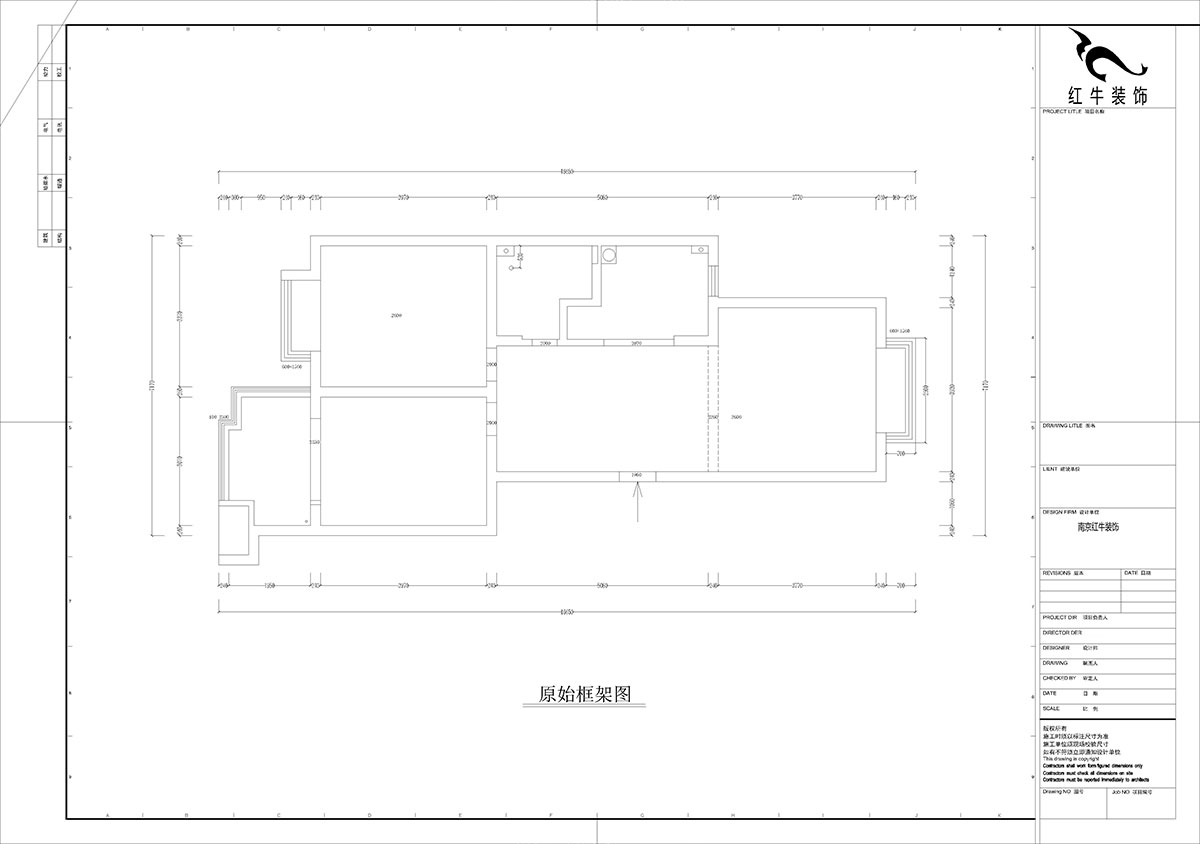 孟憲濤｜東城水岸5-202-99㎡-簡(jiǎn)約風(fēng)格｜2室2廳1衛(wèi)｜老房裝修｜定制家｜全包14萬(wàn)｜00_01原始框架圖