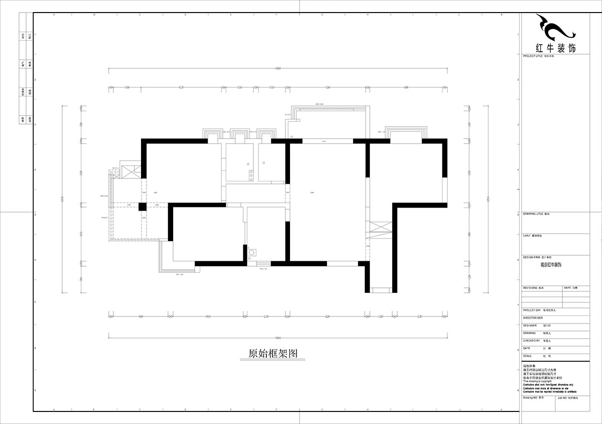 孟憲濤｜龍園北路80號(hào)1-2706-130㎡-現(xiàn)代簡(jiǎn)約風(fēng)格｜4室2廳2衛(wèi)｜老房裝修｜定制家｜全包16萬｜00_01原始框架圖