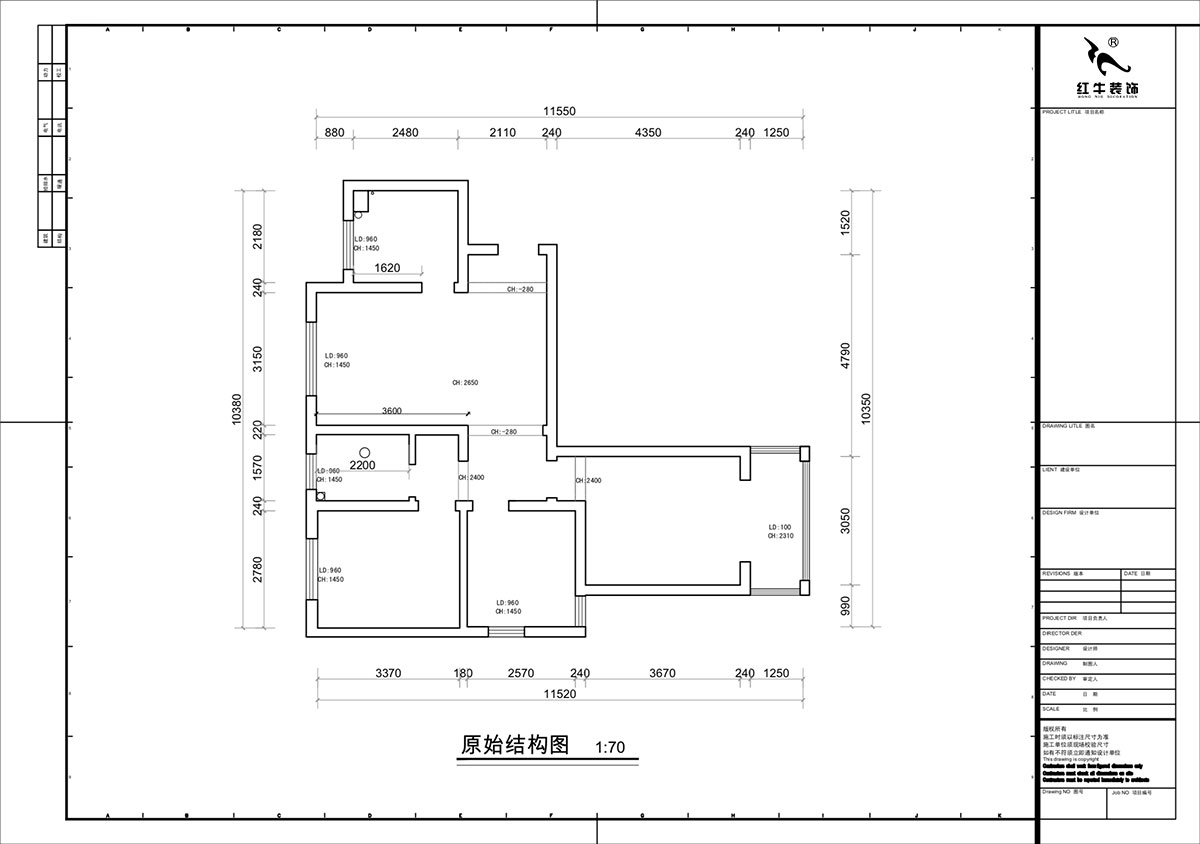 蔣?。y龍雅苑11-3-212-85㎡-現(xiàn)代原木風(fēng)｜3室1廳1衛(wèi)｜新房裝修｜定制家｜全包11萬｜00_01原始結(jié)構(gòu)圖